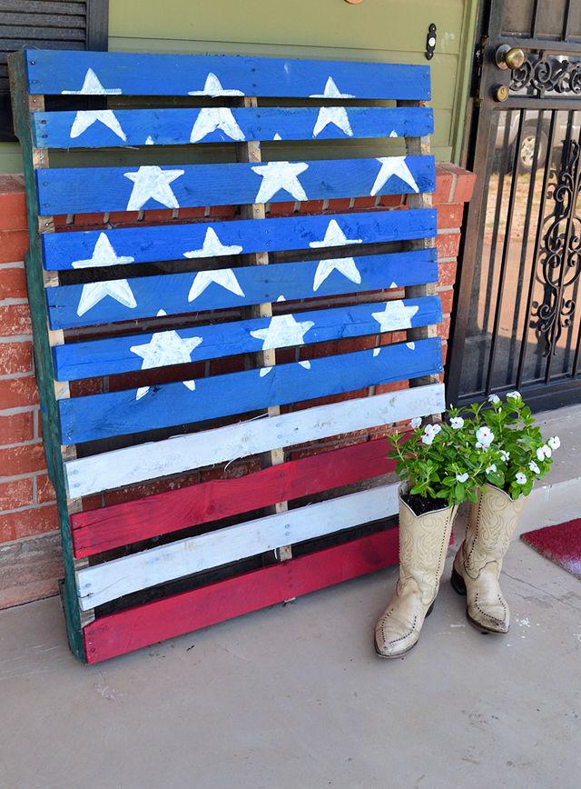 Flag Painted On Pallet