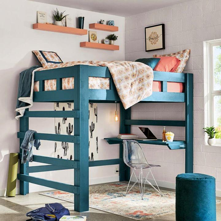 30 Free Diy Loft Bed Plans For Kids And, Loft Beds With Desk And Storage Plans Free