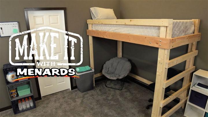 Loft Bed Plans DIY For Kids College Dorm Woodworking Furniture Build Your Own
