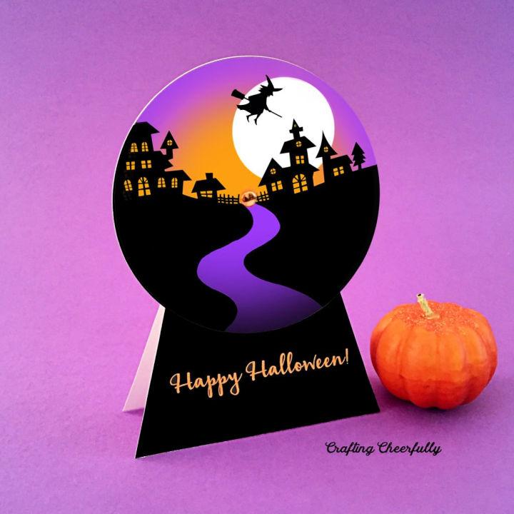 Halloween Snow Globe Card 1