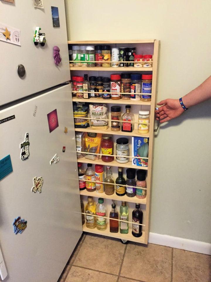 Hidden Fridge Gap Slide Out Pantry