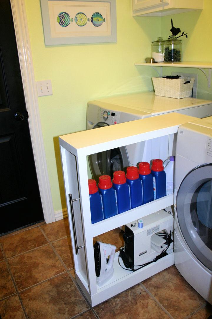 Hidden Rollout Shelves For Laundry Supplies