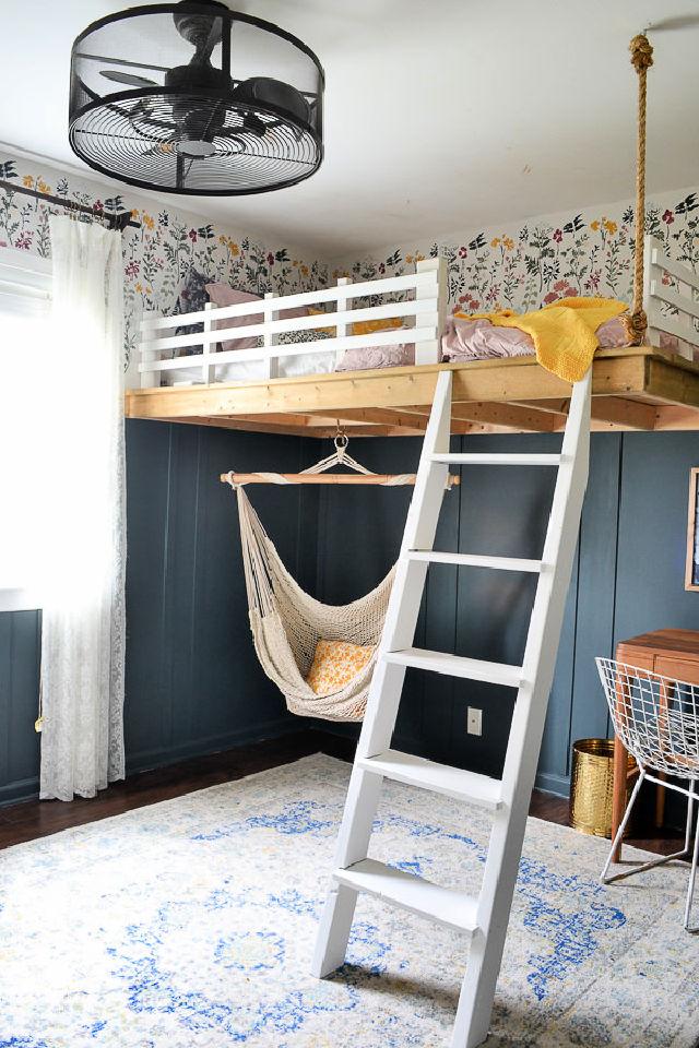 30 Free Diy Loft Bed Plans For Kids And, Easy Diy Bunk Bed Ladder