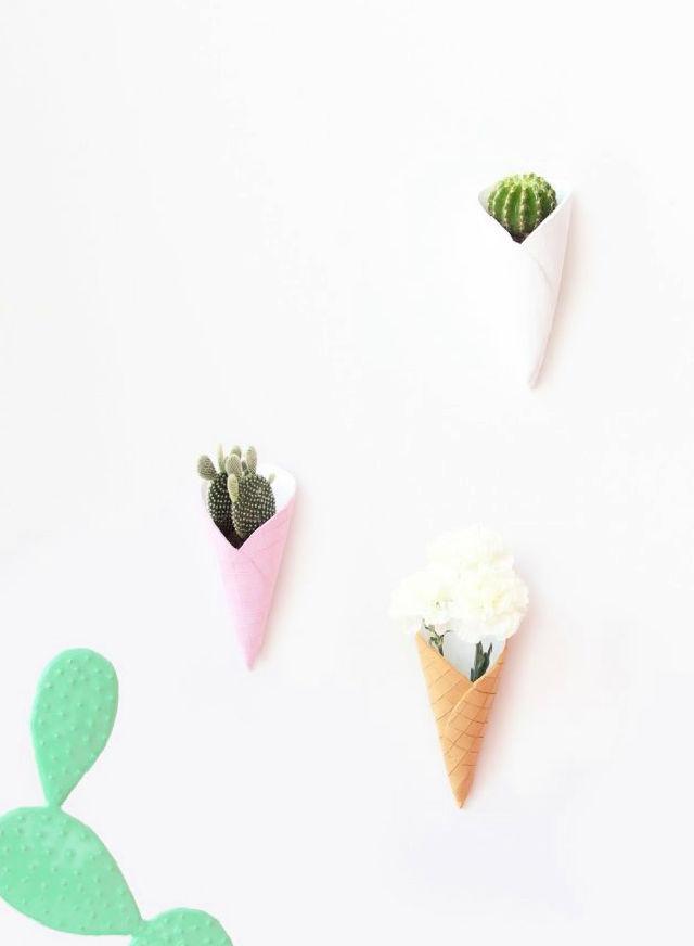 Ice Cream Cone Wall Planters