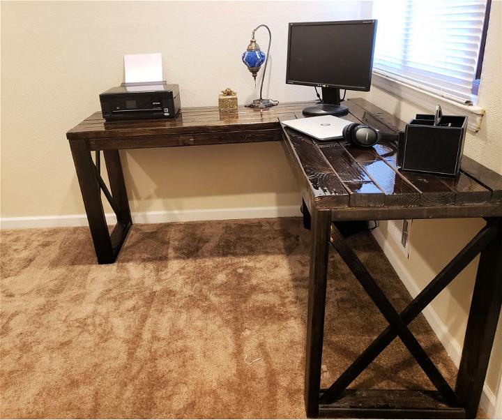 L Shaped Office Desk Using 2x4s