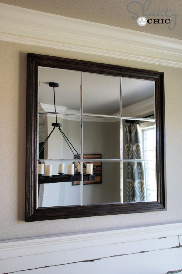 Large Paneled Wall Mirror