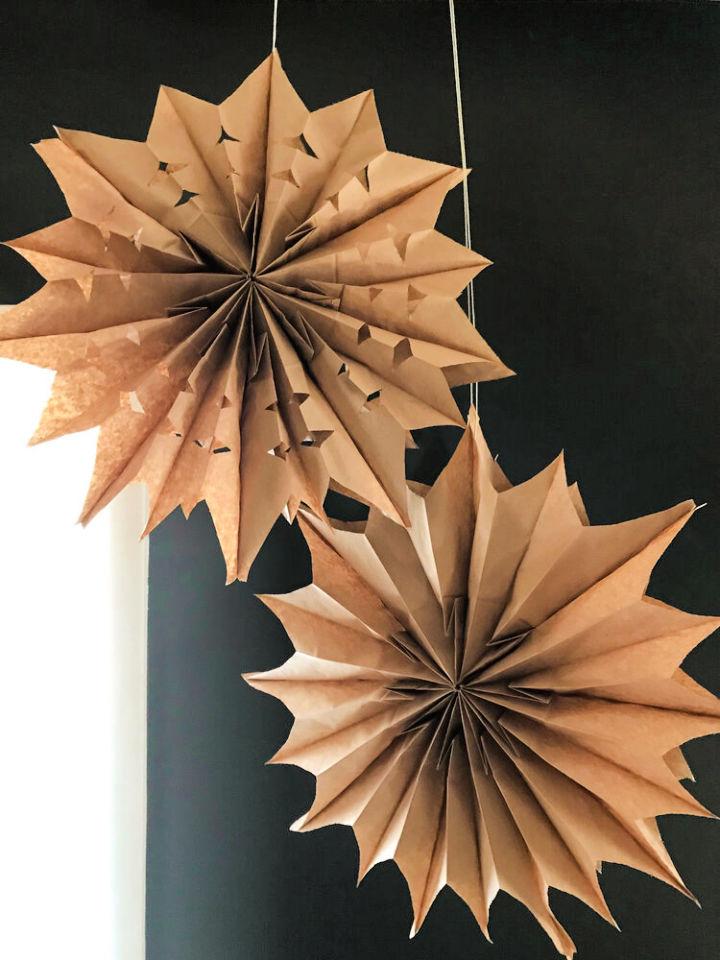 Make Your Own Paper Bag Star Decorations