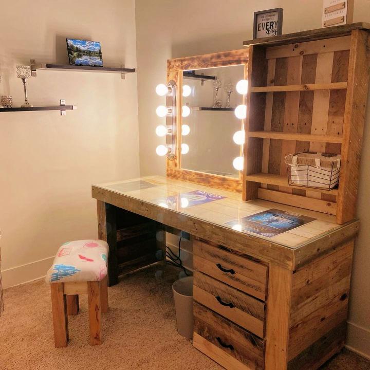 wooden bed frame and side tables