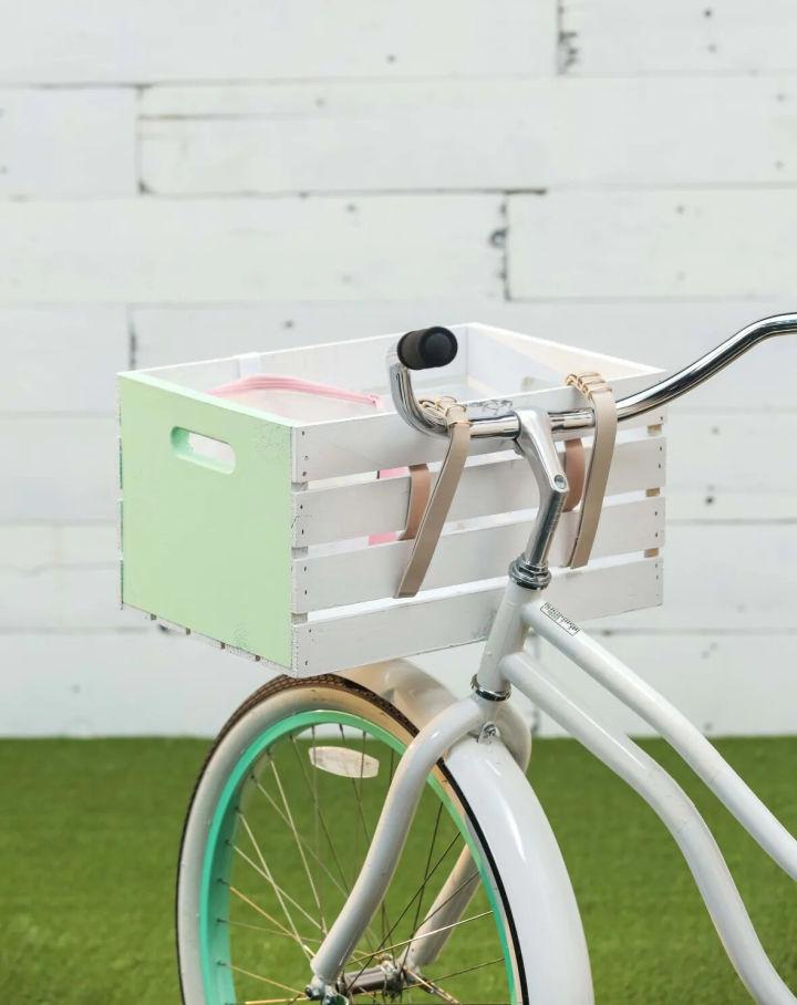 Cesta de caja de madera pintada para bicicleta
