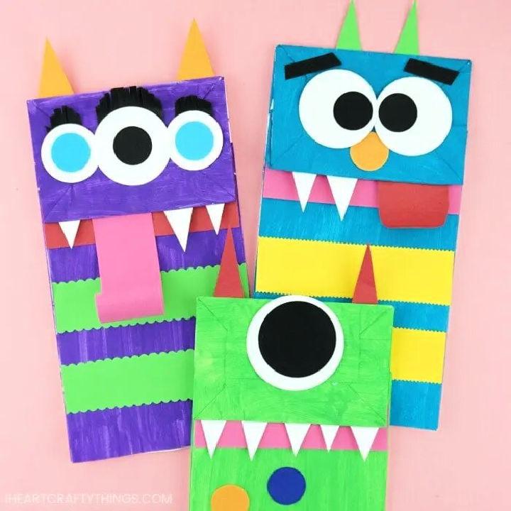 Paper Bag Monster Puppets