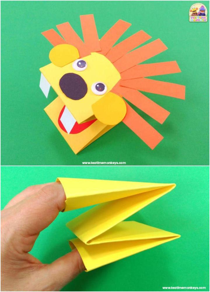 Paper Lion Hand Puppet Craft