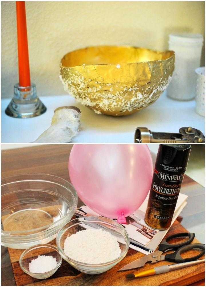 Paper Mache Gold Bowl