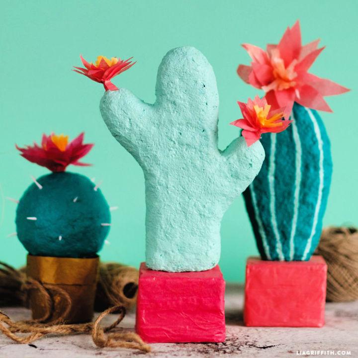 Pretty Papier Mache Cacti