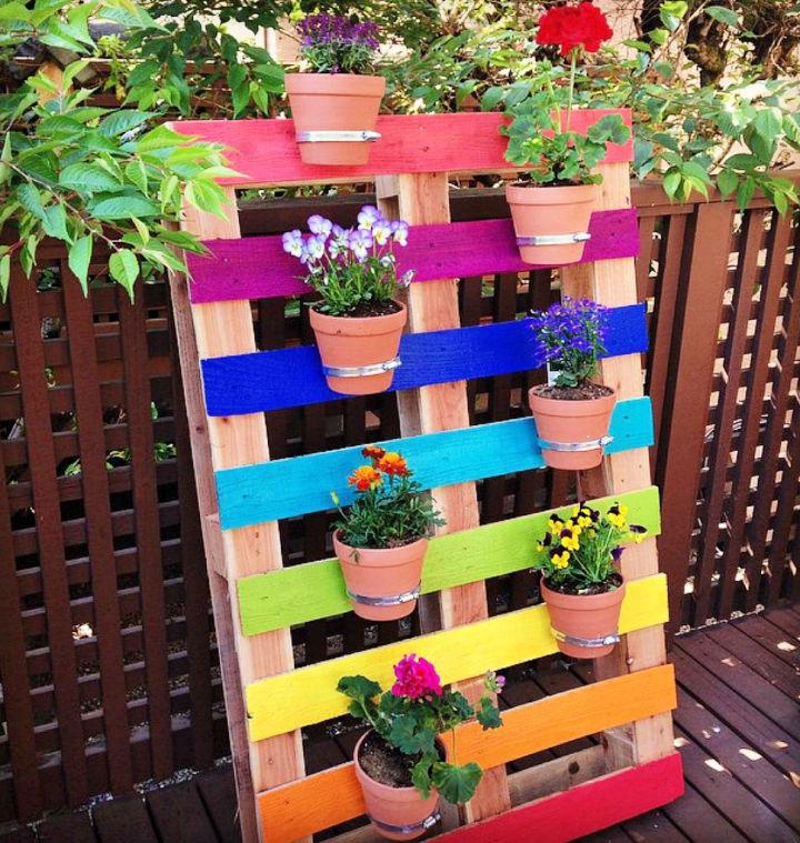 Rainbow Pallet Flower Garden Planter