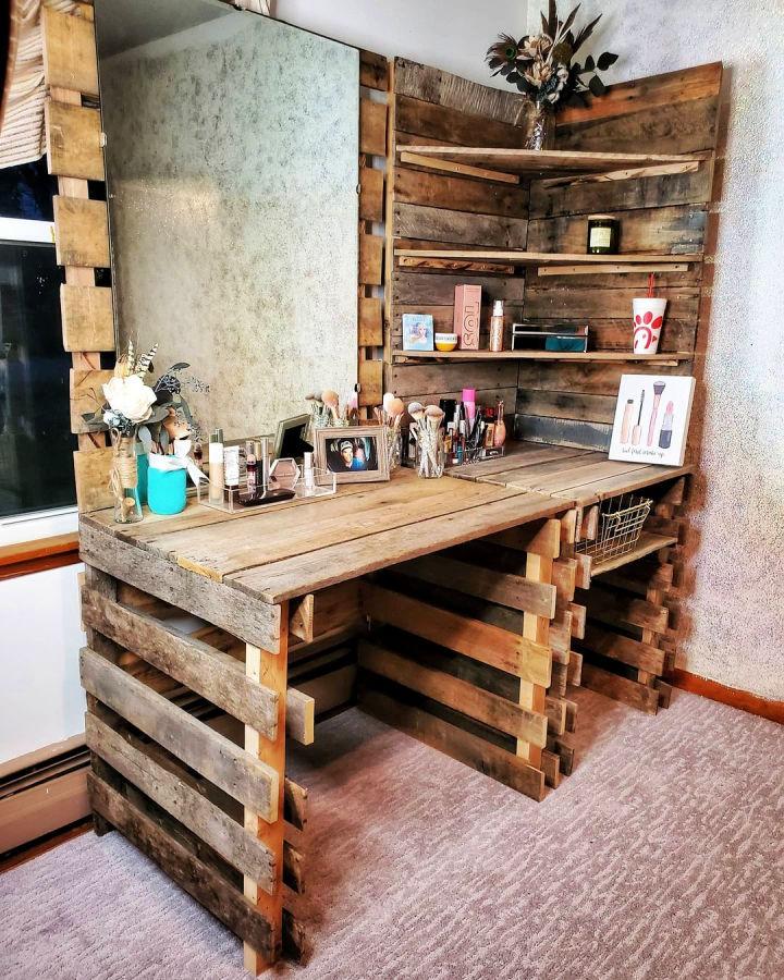 rustic corner makeup vanity