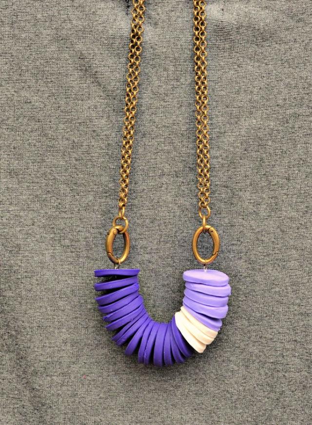 Sculpy Clay Violet Necklace