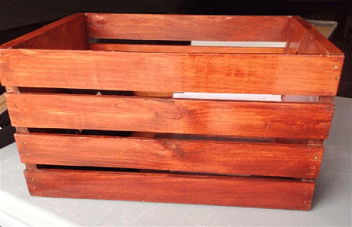 Stained Wooden Crate for Storage