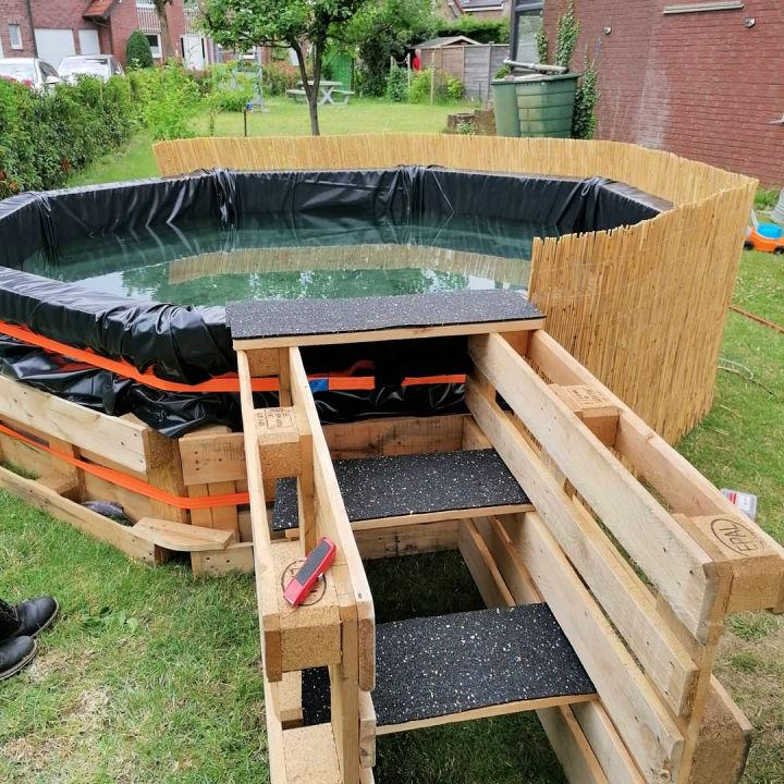 Swimming Pool Made Out Of Pallets