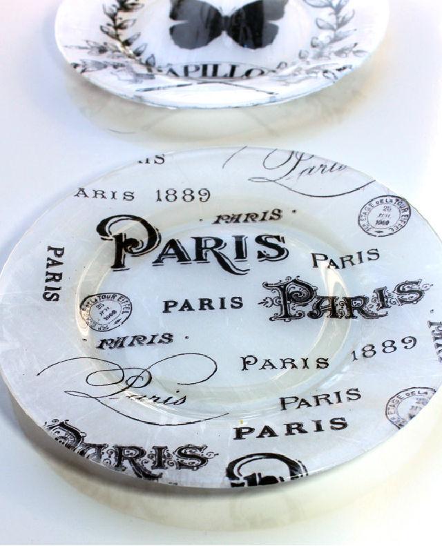 Tissue Paper Decoupage Decorative Plate