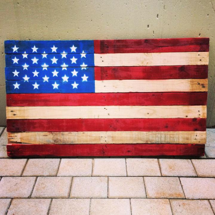 US Flag Made Out Of Pallet