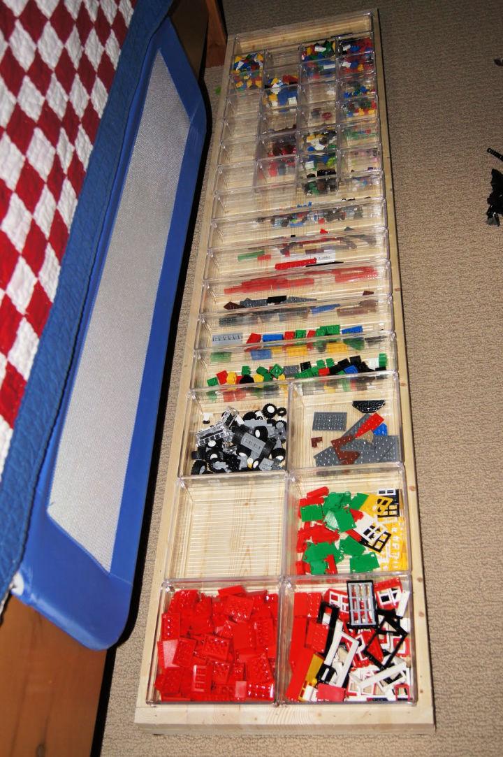 Bandejas de almacenamiento Lego debajo de la cama