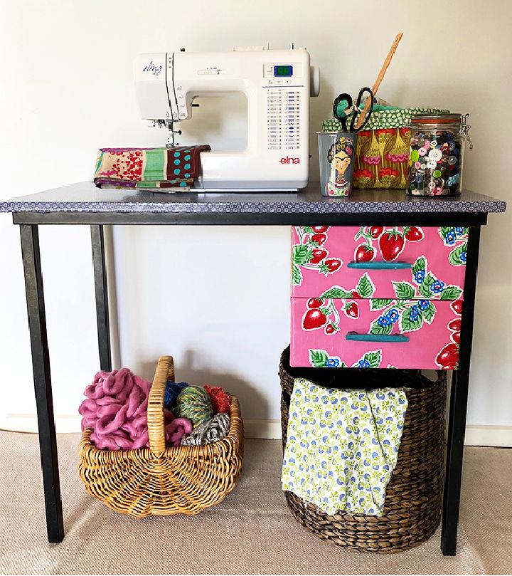 Upcycled DIY Sewing Table