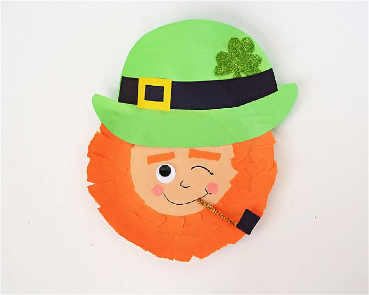 Winking Paper Plate Leprechaun Craft