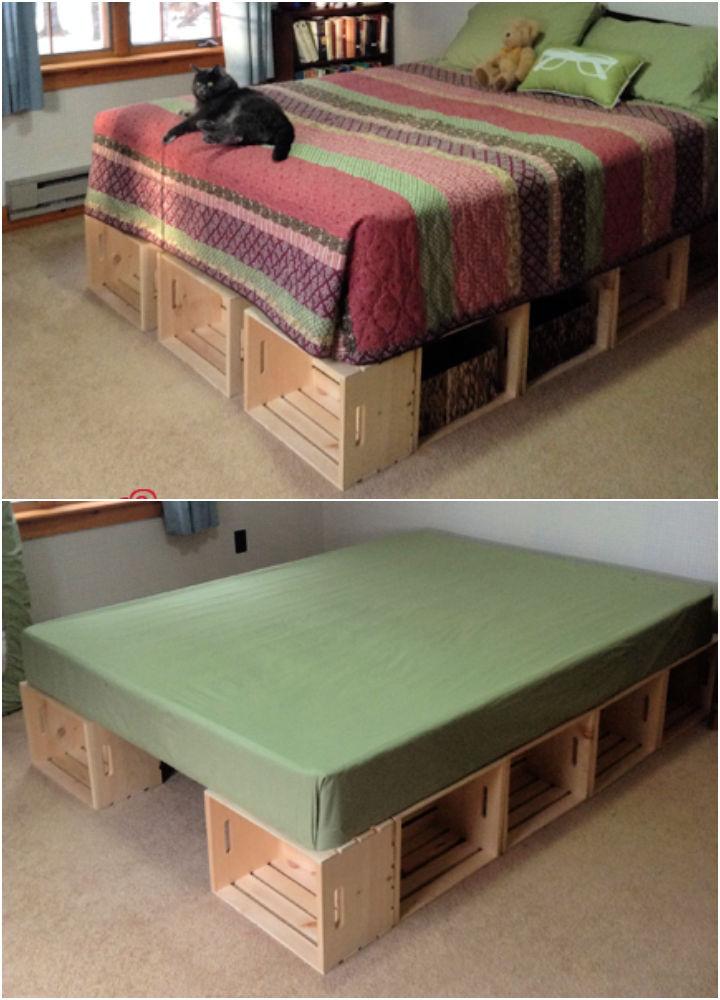 Wood Crate Platform Bed