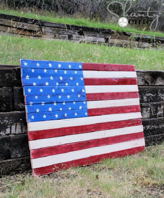 Wood Pallet Art American Flag