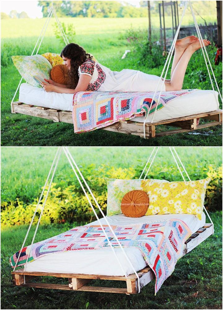 Wooden Pallet Swing Bed