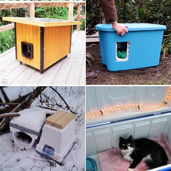 Diy outdoor hotsell cat house plans